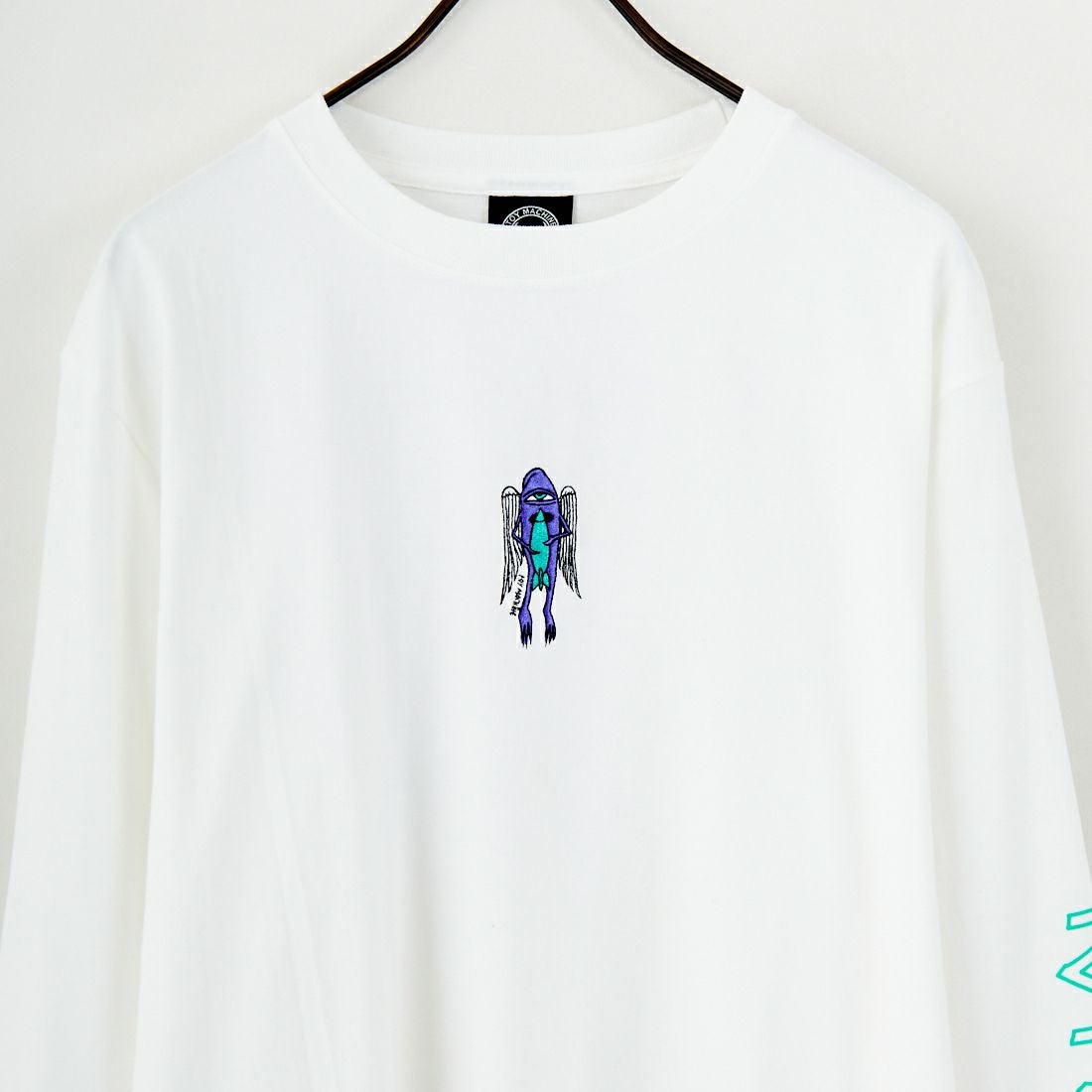 toy machine [トイマシーン] ウィングセクトロケット刺繍 ロングスリーブTシャツ [TMFFLT14] WHITE
