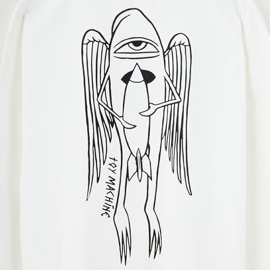 toy machine [トイマシーン] ウィングセクトロケット刺繍 ロングスリーブTシャツ [TMFFLT14] WHITE