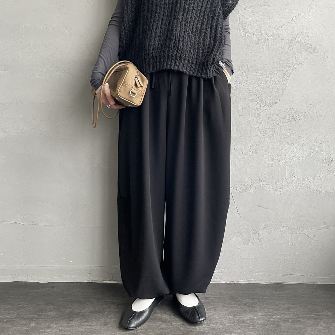 mizuiro ind [ミズイロインド] ドローストリングヘムパンツ [4-260062