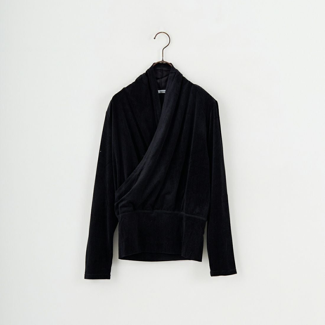 keena [キーナ] 30D エンボスベルベットカシュクールトップス [SKJ-25044W] BLACK