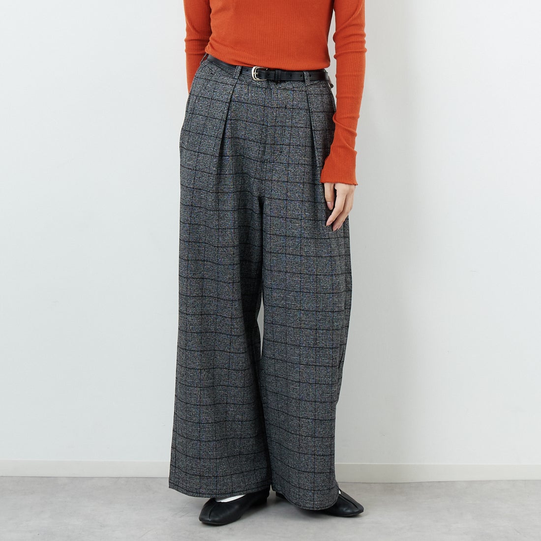 9591 G.CHK&&モデル身長：162cm 着用サイズ：S&&