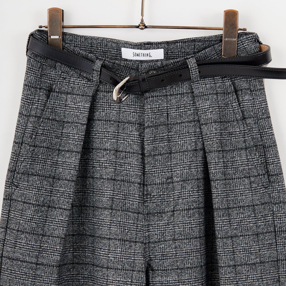 SOMETHING [サムシング] 別注 ベルト付きタックワイドパンツ [SN765W-JF] 9591 G.CHK