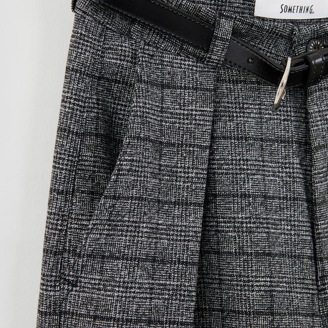 SOMETHING [サムシング] 別注 ベルト付きタックワイドパンツ [SN765W-JF] 9591 G.CHK