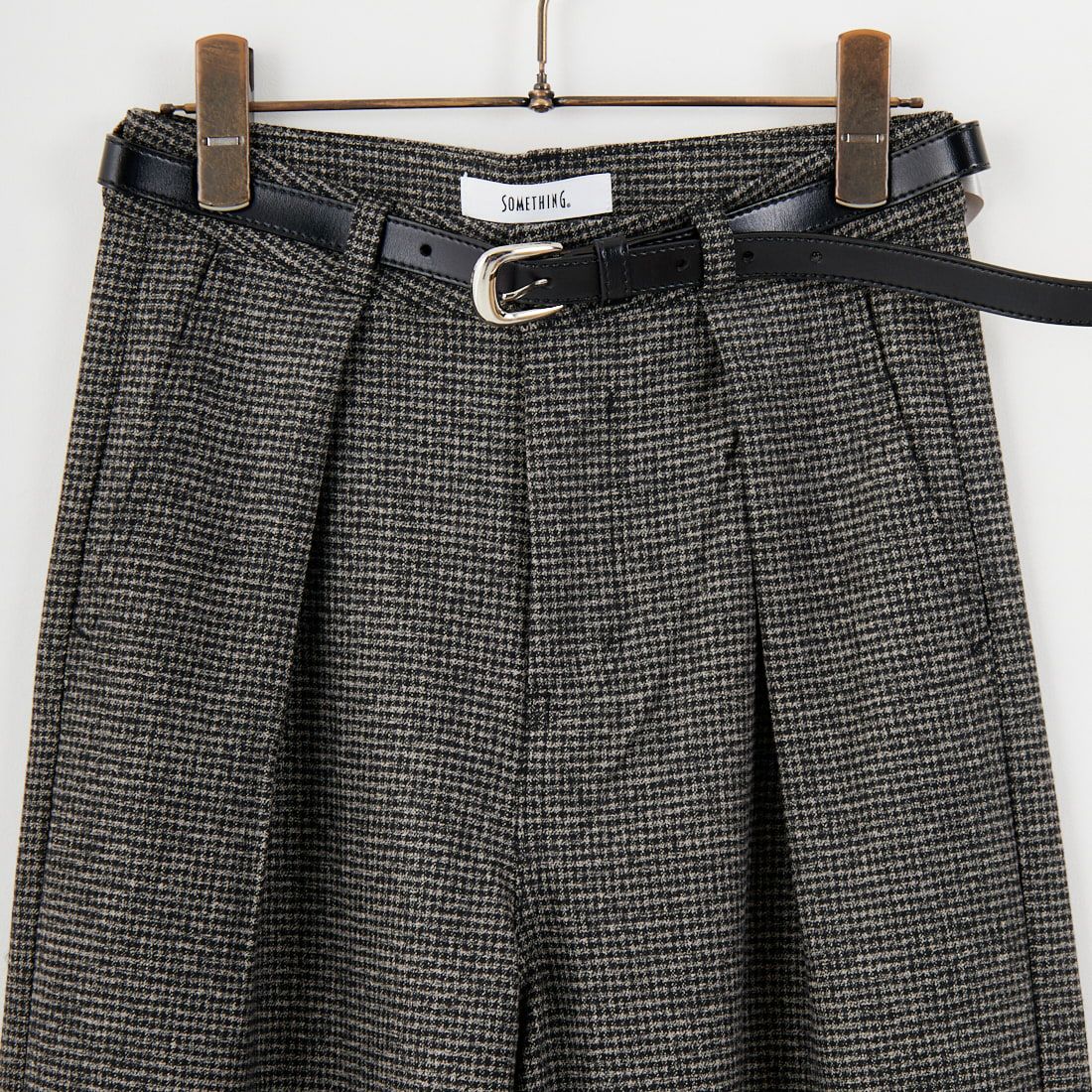 SOMETHING [サムシング] 別注 ベルト付きタックワイドパンツ [SN765W-JF] 9591 G.CHK