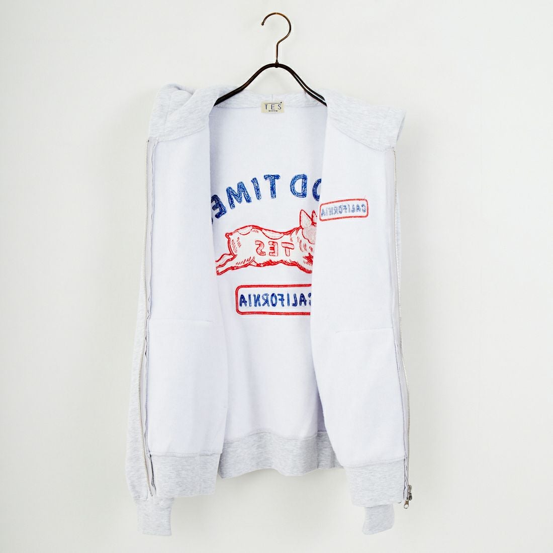 The Endless Summer [エンドレスサマー] グッドタイムズ刺繍ビッグスウェットジップパーカー [C-25774300] 06 OATMEAL