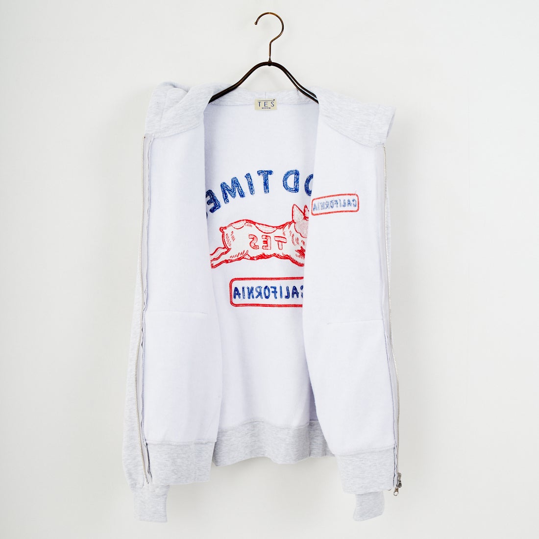 The Endless Summer [エンドレスサマー] グッドタイムズ刺繍ビッグスウェットジップパーカー [C-25774300] 06 OATMEAL