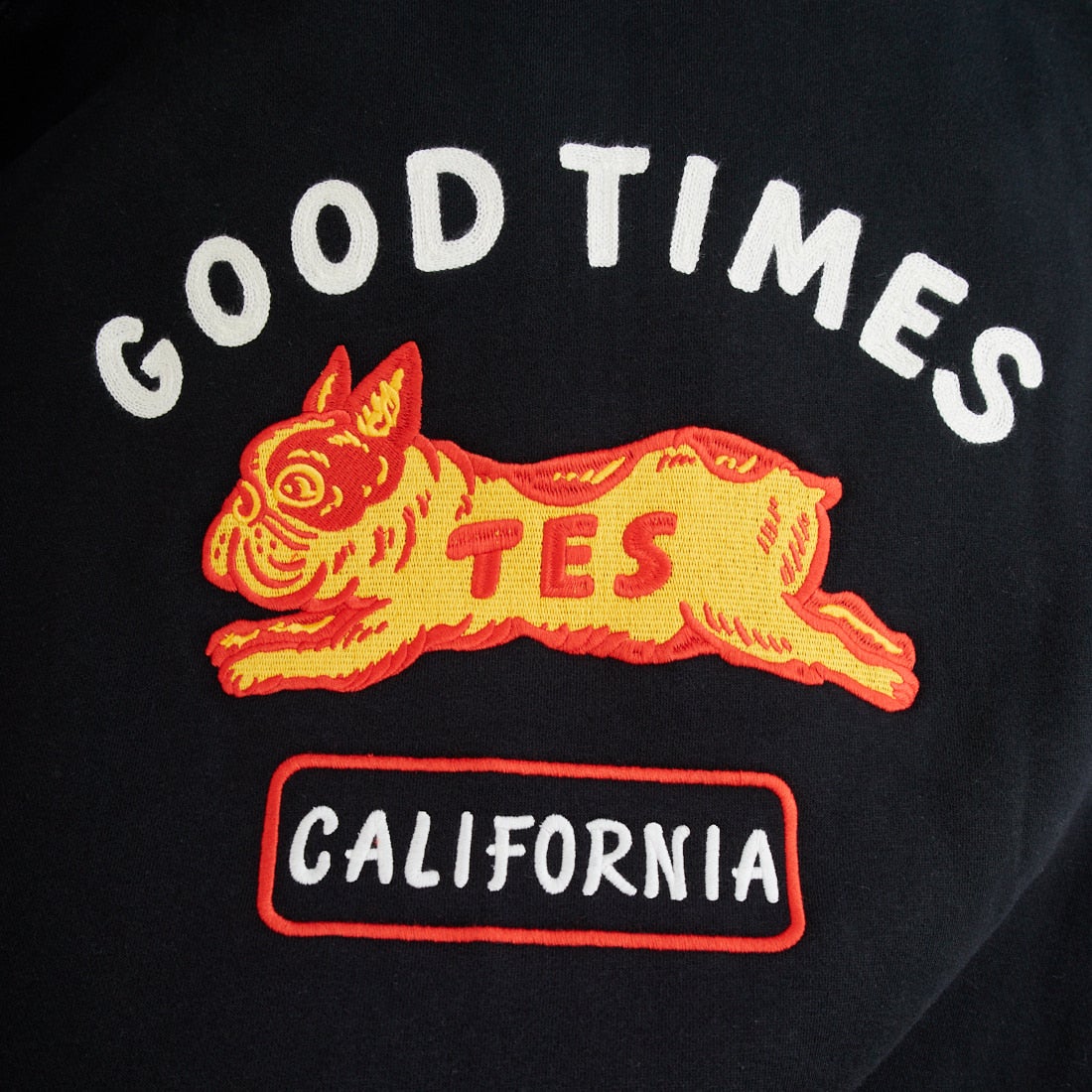 The Endless Summer [エンドレスサマー] グッドタイムズ刺繍ビッグスウェットジップパーカー [C-25774300] 01 BLACK