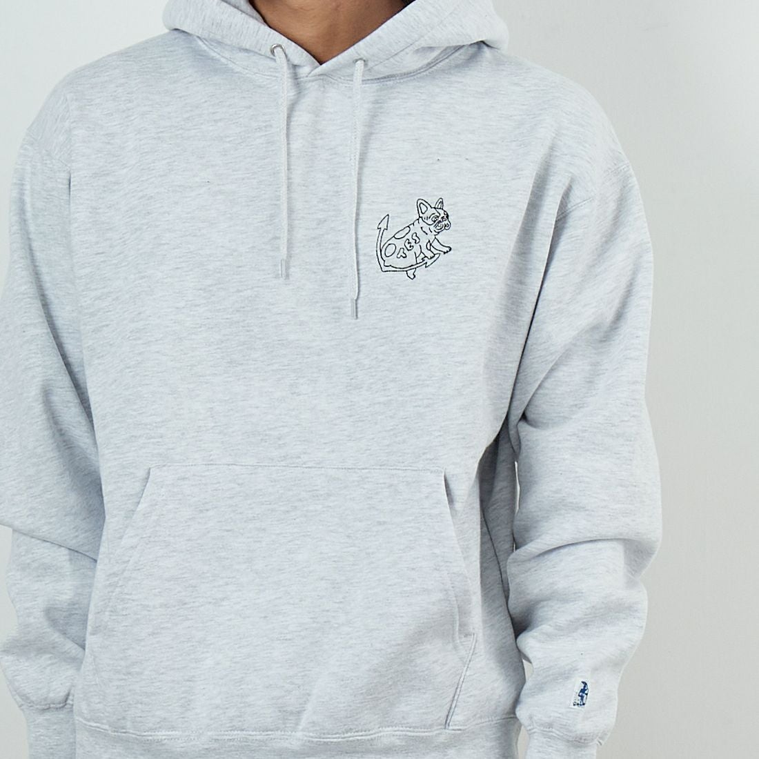 The Endless Summer [エンドレスサマー] バンダナ刺繍 ビッグスウェットパーカー [C-25774301] 06 OATMEAL &&モデル身長：179cm 着用サイズ：M&&