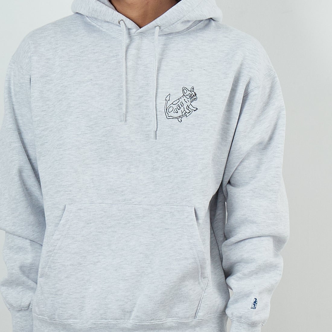 The Endless Summer [エンドレスサマー] バンダナ刺繍 ビッグスウェットパーカー [C-25774301] 06 OATMEAL &&モデル身長：179cm 着用サイズ：M&&