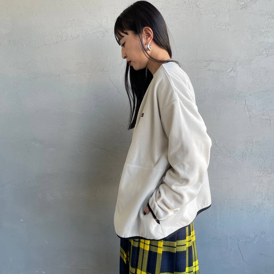 NANGA [ナンガ] エアウォーム フリースカーディガン [N2531-1P113B] IVO &&モデル身長：150cm 着用サイズ：WM&&