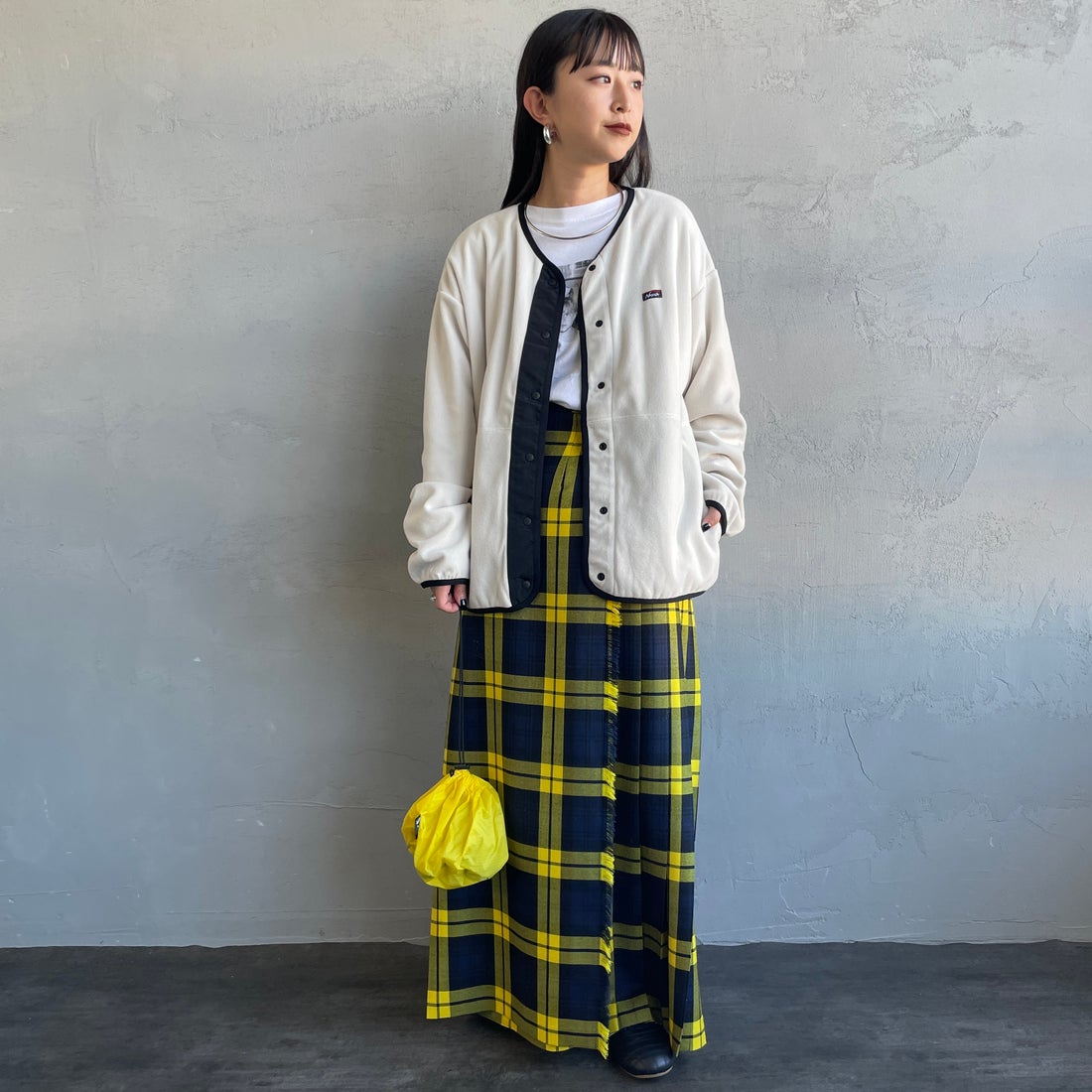 NANGA [ナンガ] エアウォーム フリースカーディガン [N2531-1P113B] IVO &&モデル身長：150cm 着用サイズ：WM&&