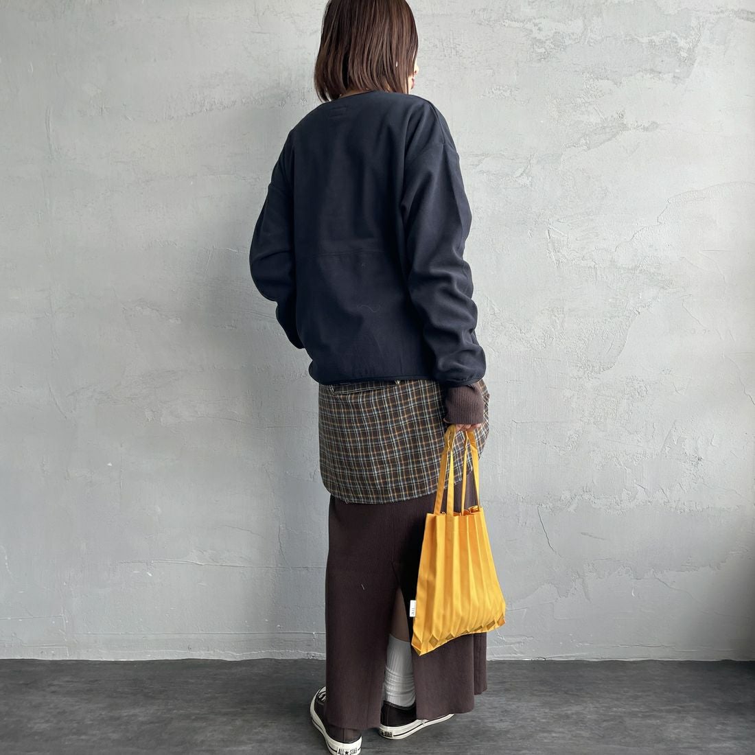 NANGA [ナンガ] エアウォーム フリースカーディガン [N2531-1P113B] BLK &&モデル身長：159cm 着用サイズ：WM&&