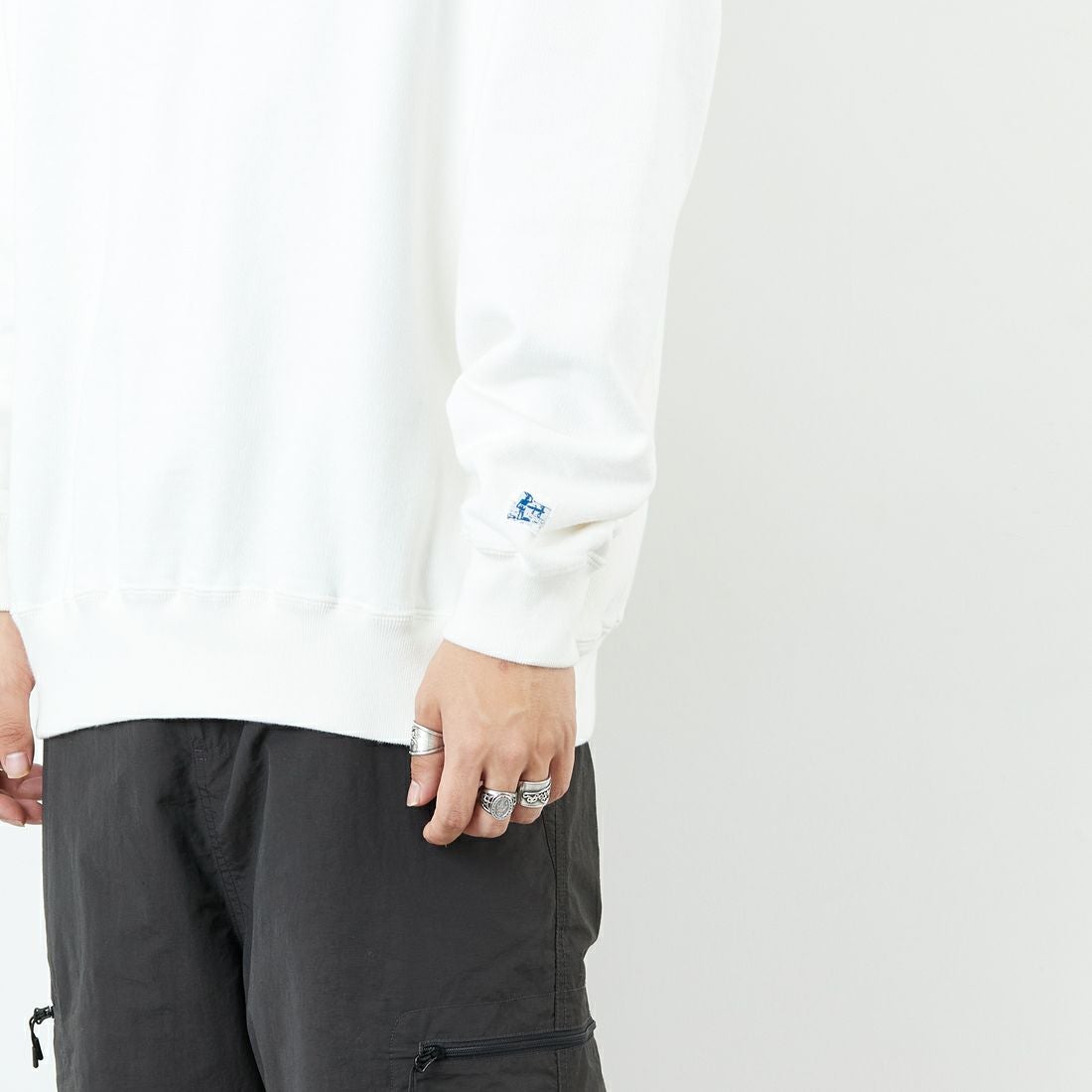 The Endless Summer [エンドレスサマー] 別注 NAP TIME クルーネックスウェット [FH-25774502-JF] WHITE &&モデル身長：179cm 着用サイズ：XL&&