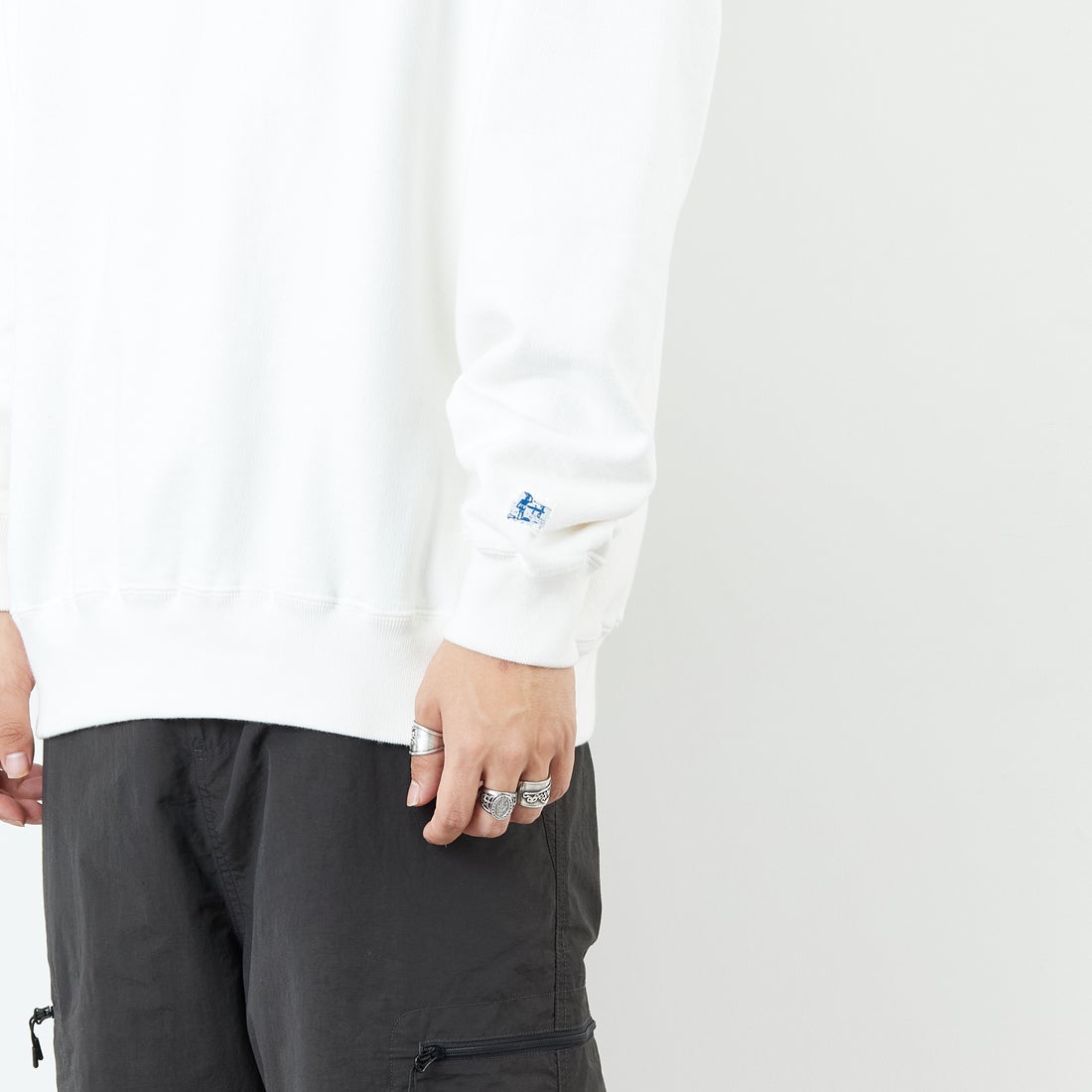 The Endless Summer [エンドレスサマー] 別注 NAP TIME クルーネックスウェット [FH-25774502-JF] WHITE &&モデル身長：179cm 着用サイズ：XL&&