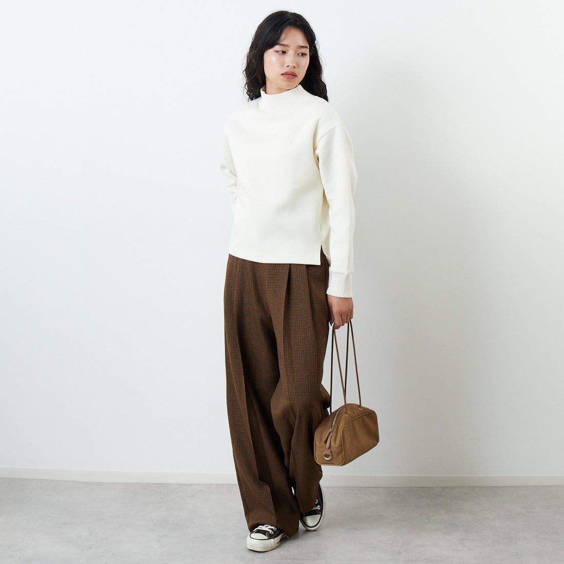 LACOSTE [ラコステ] ダンボールニットプルオーバー [SF011] XFJ LAPLAN &&モデル身長：162cm 着用サイズ：36&&