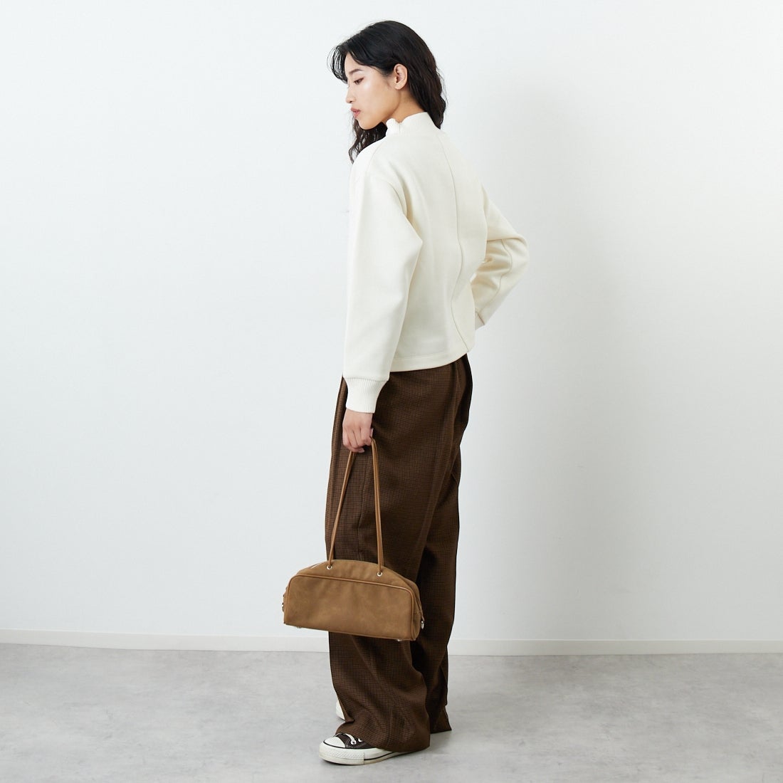 LACOSTE [ラコステ] ダンボールニットプルオーバー [SF011] XFJ LAPLAN &&モデル身長：162cm 着用サイズ：36&&