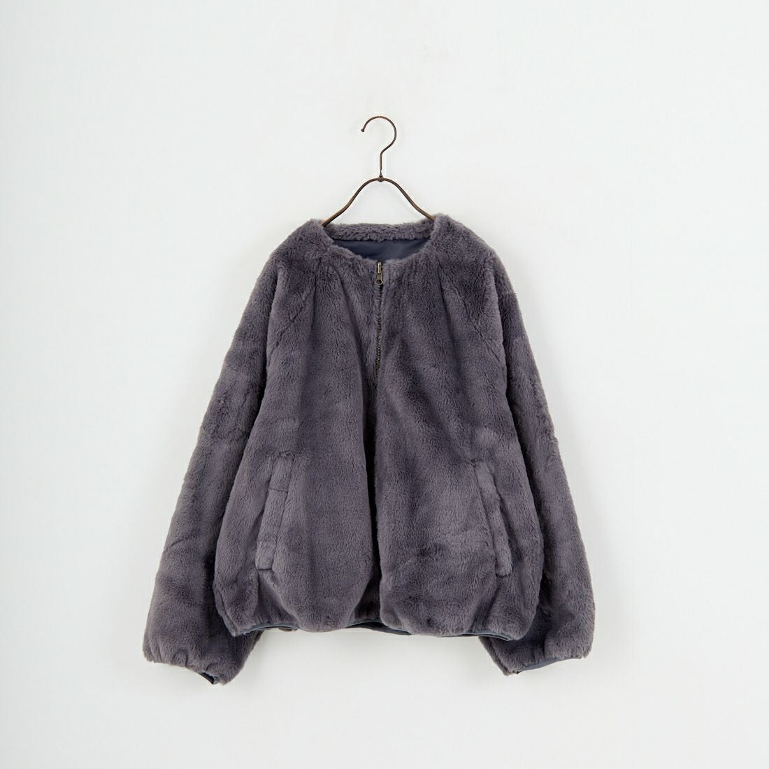 Jeans Factory Clothes [ジーンズファクトリークローズ] リバーシブルフェイクファーブルゾン [147221] 08 ﾁｬｺｰﾙ