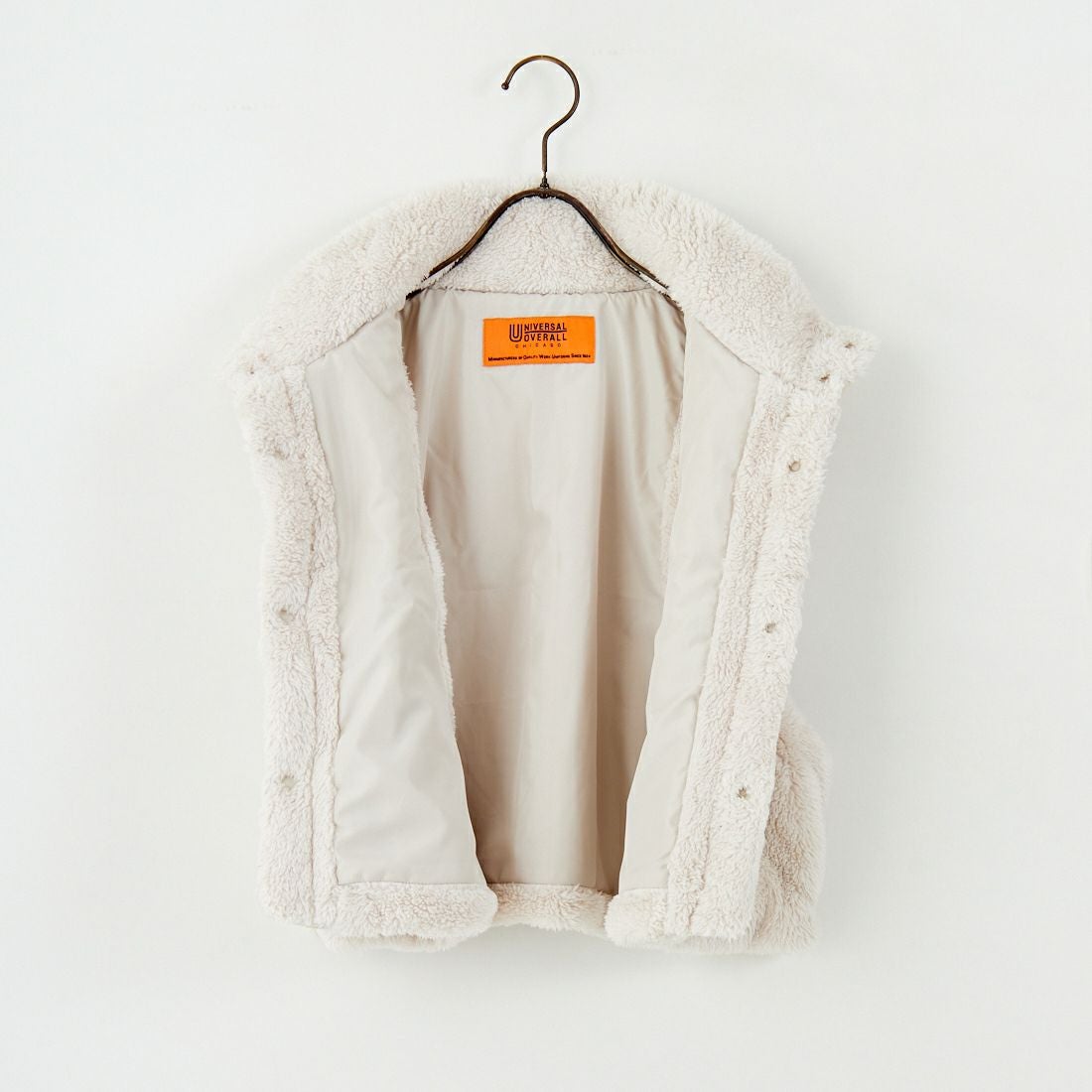 UNIVERSAL OVERALL [ユニバーサルオーバーオール] 別注 ショート丈ボアベスト [U2532436IN-JF] BEIGE