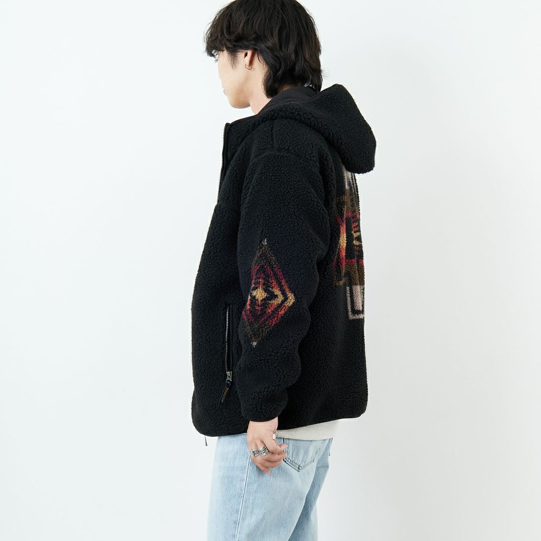 PENDLETON [ペンドルトン] ジップボアフーディ [5475-1025] 49 BLACK H &&モデル身長：179cm 着用サイズ：L&&