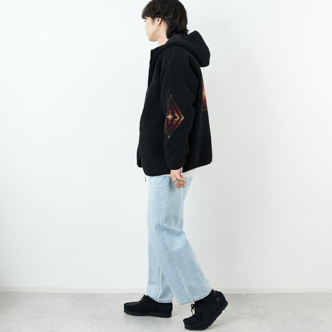 PENDLETON [ペンドルトン] ジップボアフーディ [5475-1025] 49 BLACK H &&モデル身長：179cm 着用サイズ：L&&