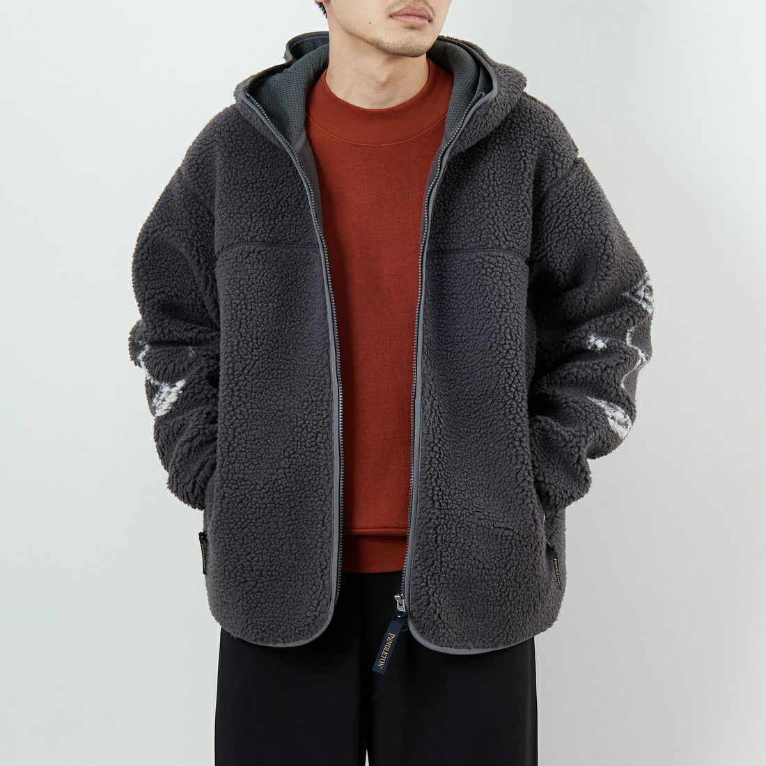 PENDLETON [ペンドルトン] ジップボアフーディ [5475-1025] 75 S.GRAY &&モデル身長：168cm 着用サイズ：M&&