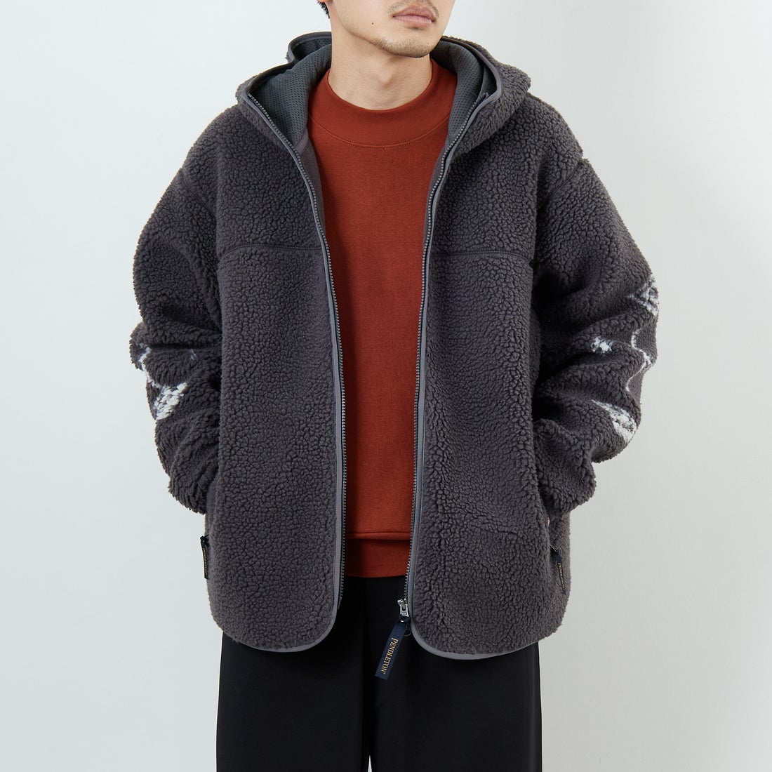 PENDLETON [ペンドルトン] ジップボアフーディ [5475-1025] 75 S.GRAY &&モデル身長：168cm 着用サイズ：M&&