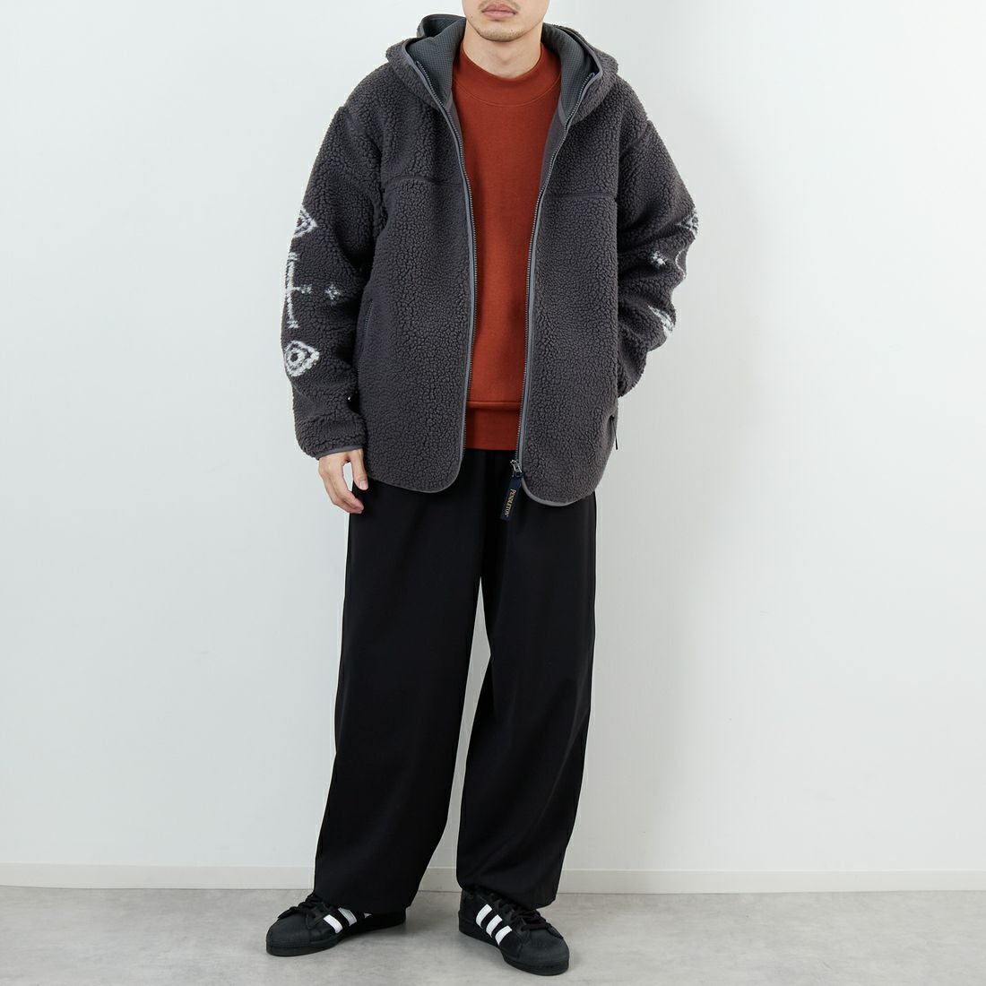 PENDLETON [ペンドルトン] ジップボアフーディ [5475-1025] 75 S.GRAY &&モデル身長：168cm 着用サイズ：M&&
