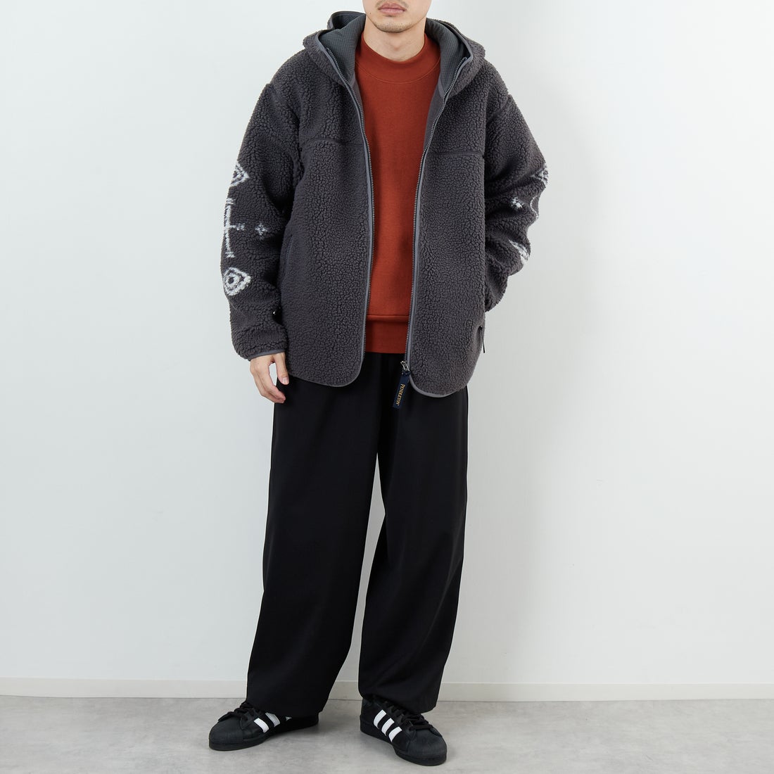 PENDLETON [ペンドルトン] ジップボアフーディ [5475-1025] 75 S.GRAY &&モデル身長：168cm 着用サイズ：M&&