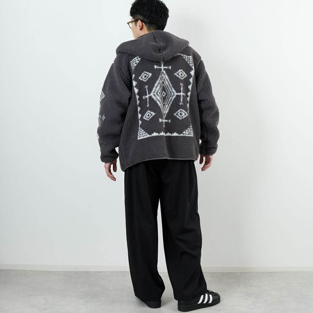 PENDLETON [ペンドルトン] ジップボアフーディ [5475-1025] 75 S.GRAY &&モデル身長：168cm 着用サイズ：M&&