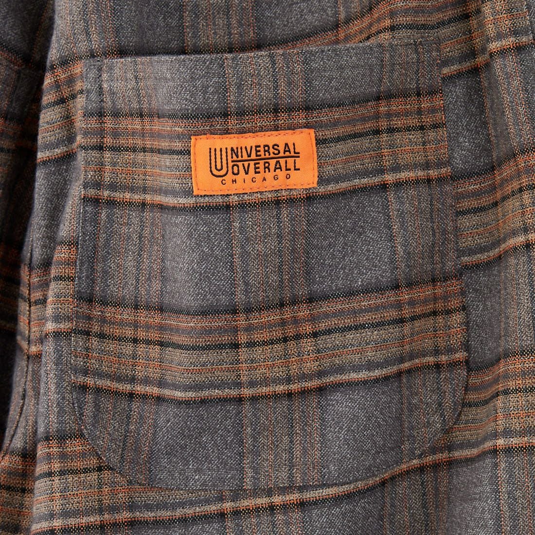 UNIVERSAL OVERALL [ユニバーサルオーバーオール] 別注 バックポケットイージーチェックパンツ [U2532600IN-A-JF] GRAY