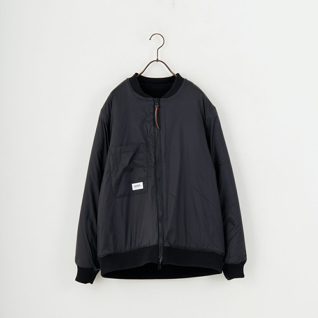 ARMEN [アーメン] リバーシブル ジップアップフリースジャケット [ADNAM2553] 9990 BLK/B