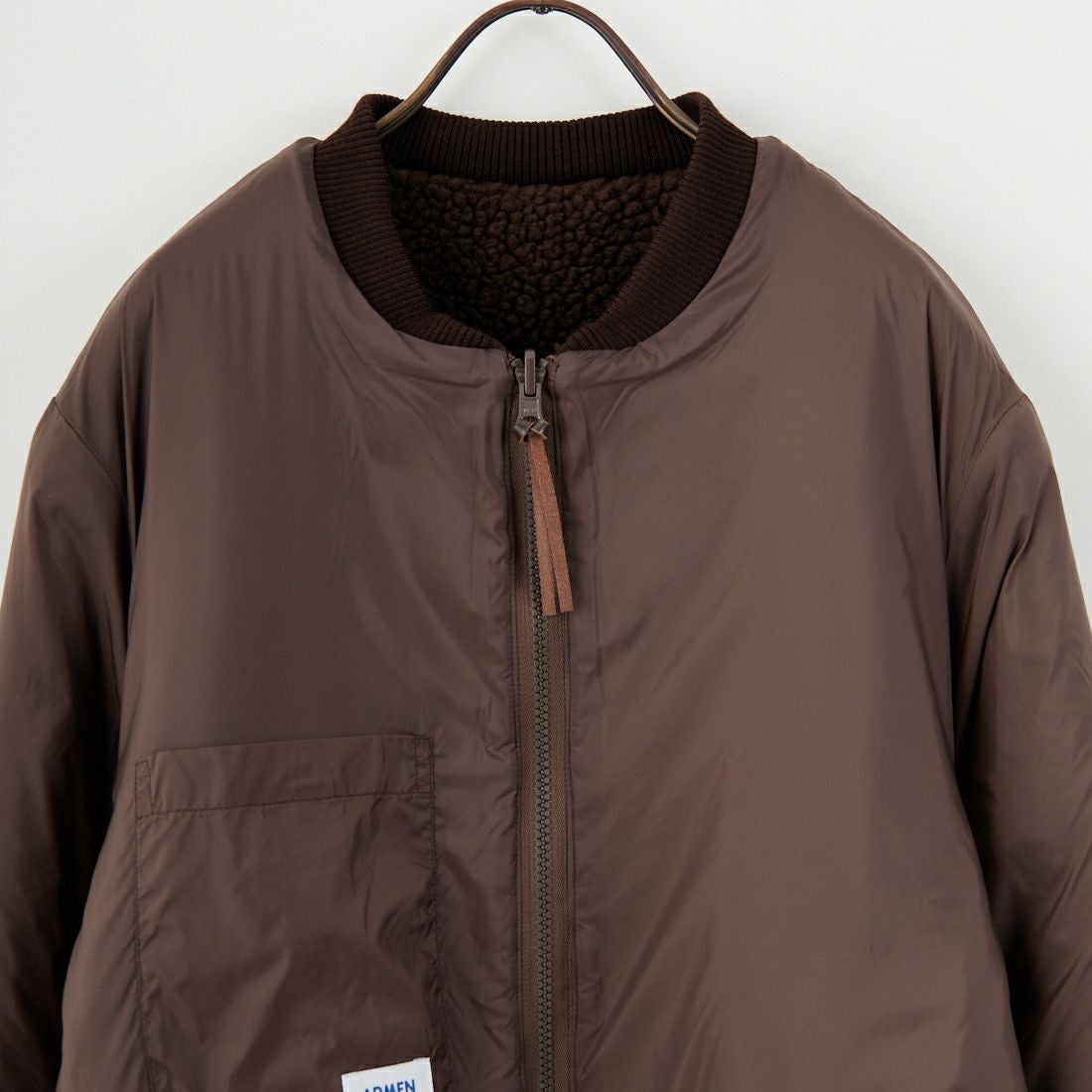 ARMEN [アーメン] リバーシブル ジップアップフリースジャケット [ADNAM2553] 8889 BRN/B