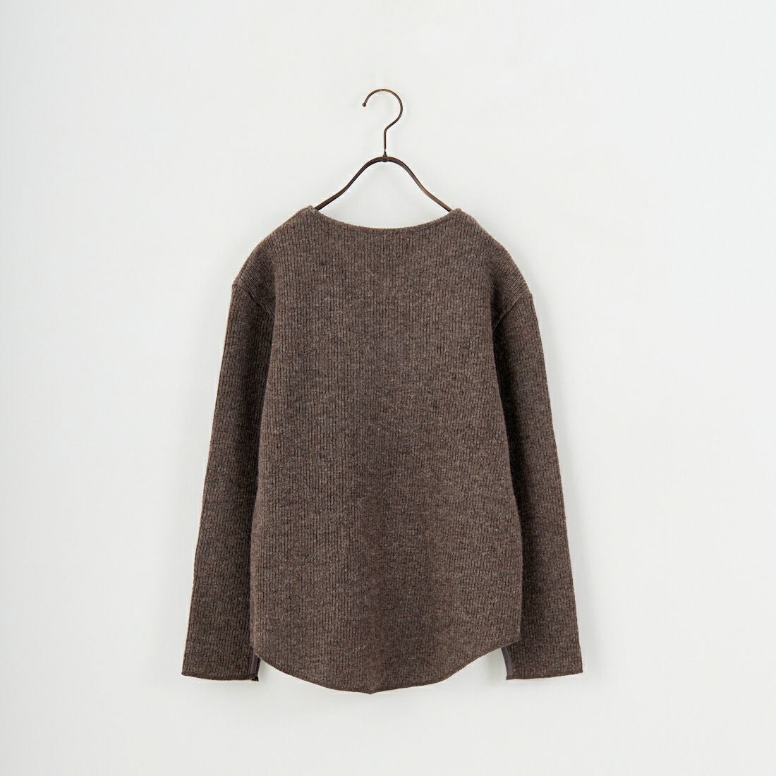 me. [ミードット] ウールコットンリブ ヘンリーネックプルオーバー [ME-25311] 215 BROWN