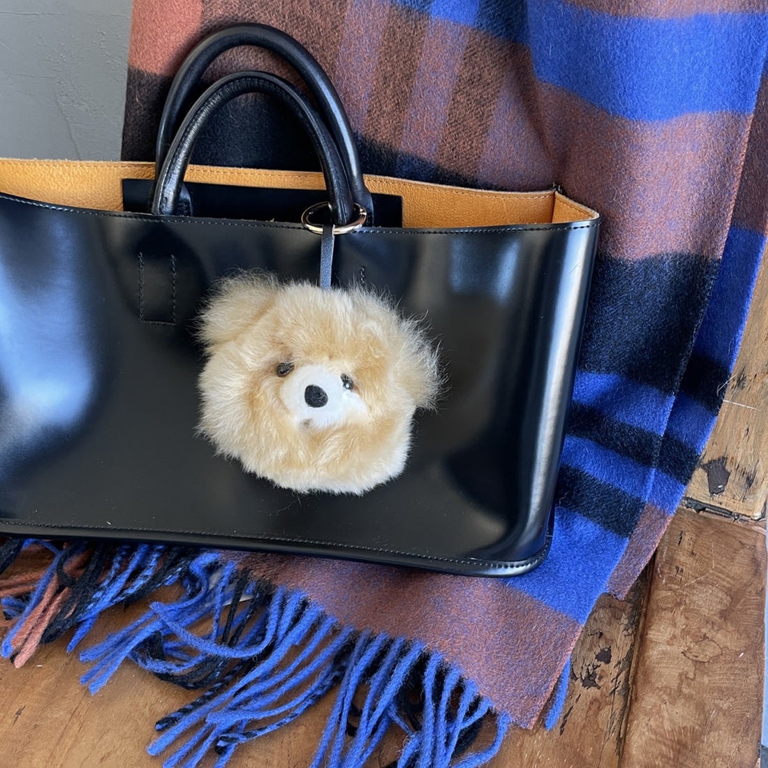 COSY [コージー] ベビーアルパカ スモールベアヘッドキーリング [KH-EV