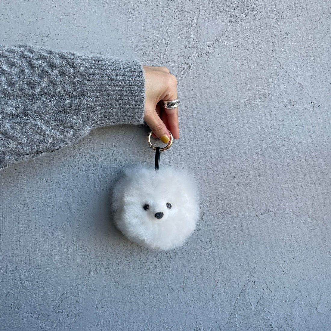 COSY [コージー] ベビーアルパカ スモールベアヘッドキーリング [KH-EV-SB-H] WH WHITE