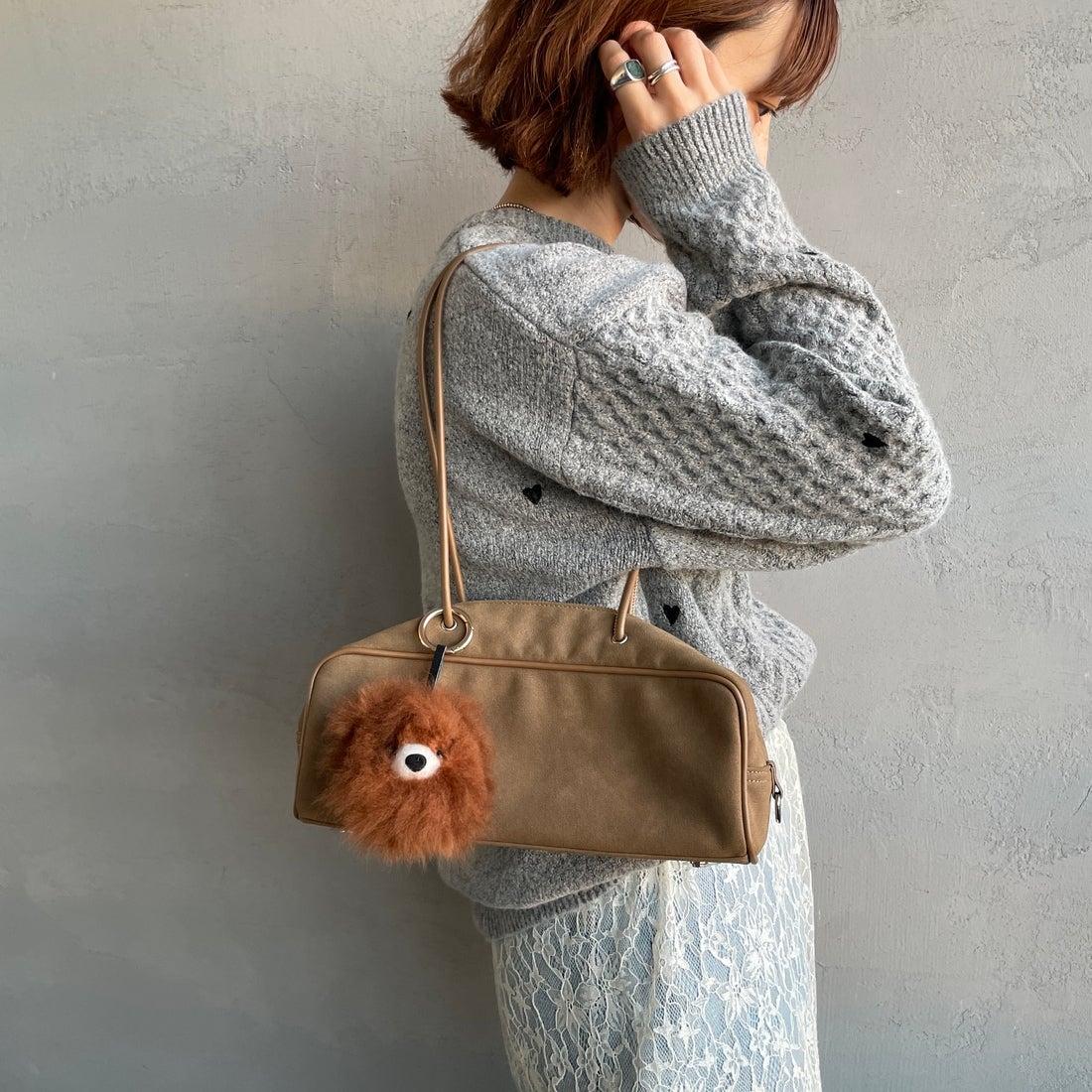 COSY [コージー] ベビーアルパカ スモールベアヘッドキーリング [KH-EV-SB-H] MB MID BRO