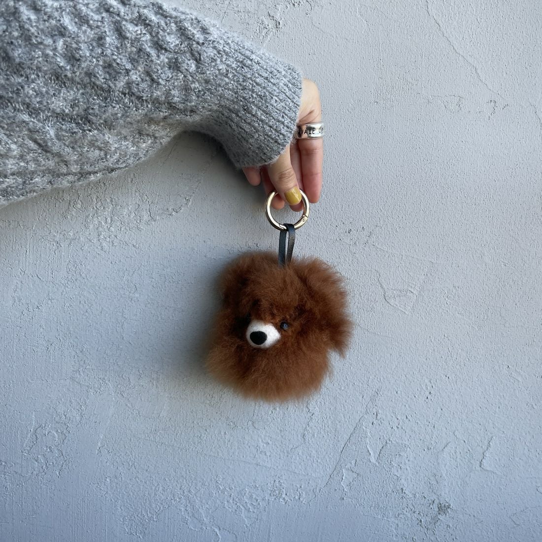 COSY [コージー] ベビーアルパカ スモールベアヘッドキーリング [KH-EV-SB-H] MB MID BRO