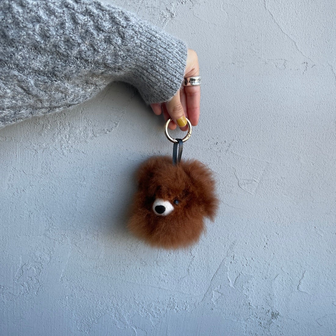 COSY [コージー] ベビーアルパカ スモールベアヘッドキーリング [KH-EV-SB-H] MB MID BRO