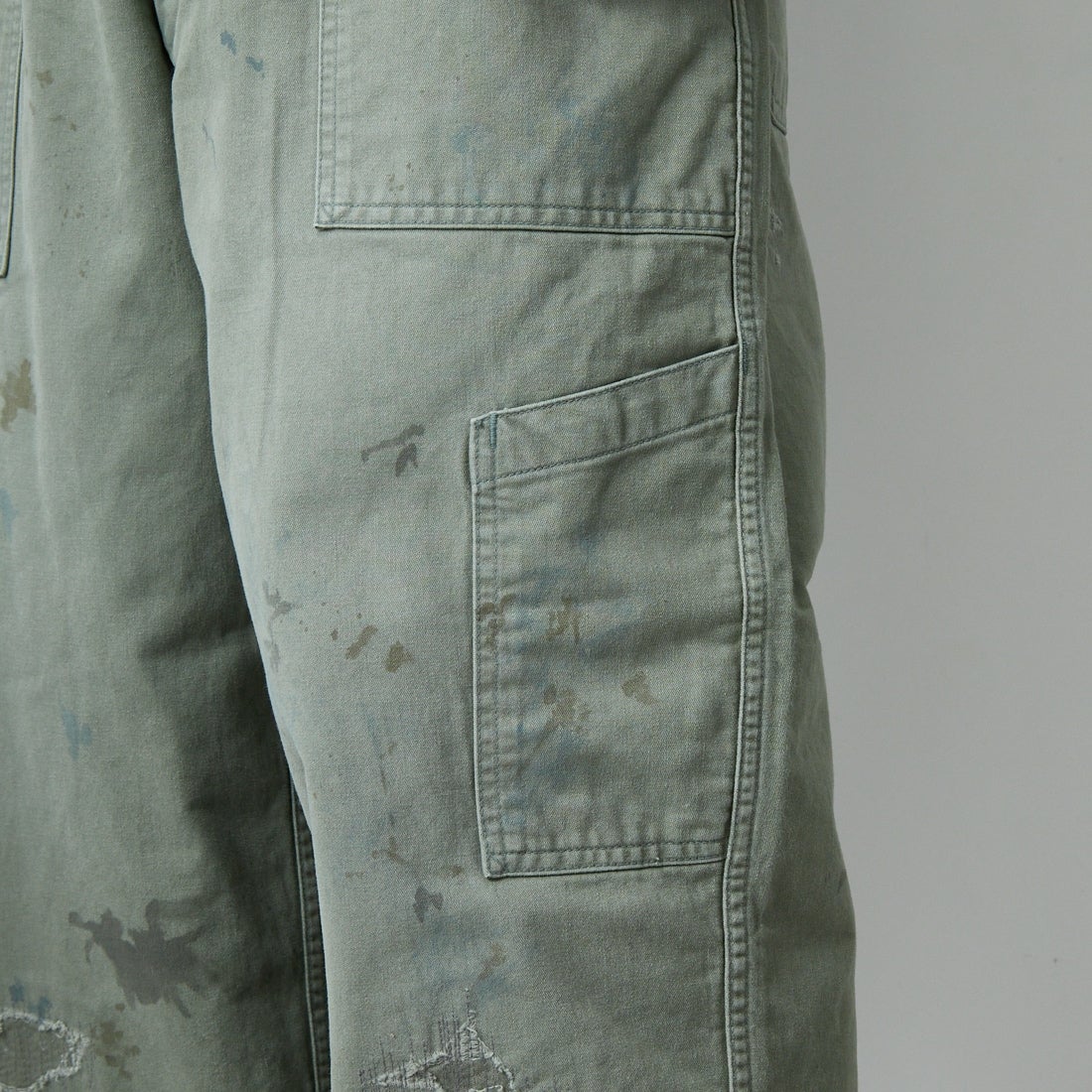 BOW WOW [バウワウ] リペアード USAFメカニックパンツ [BW252-RUMP] AGED S GRN