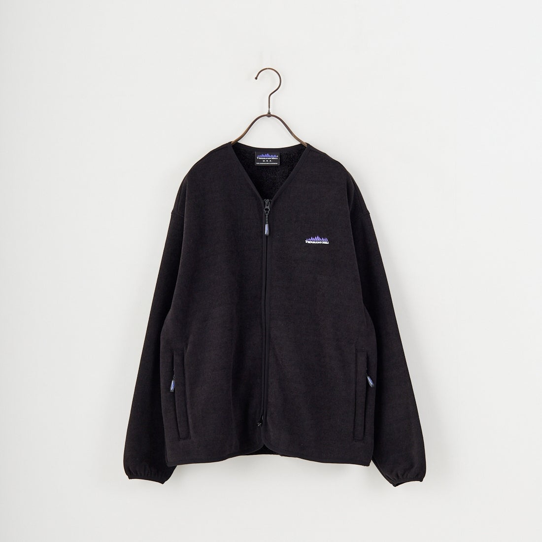 THOUSAND MILE [サウザンド マイル] ニットフリースジップカーディガン [TM252KF00160] 09 BLACK