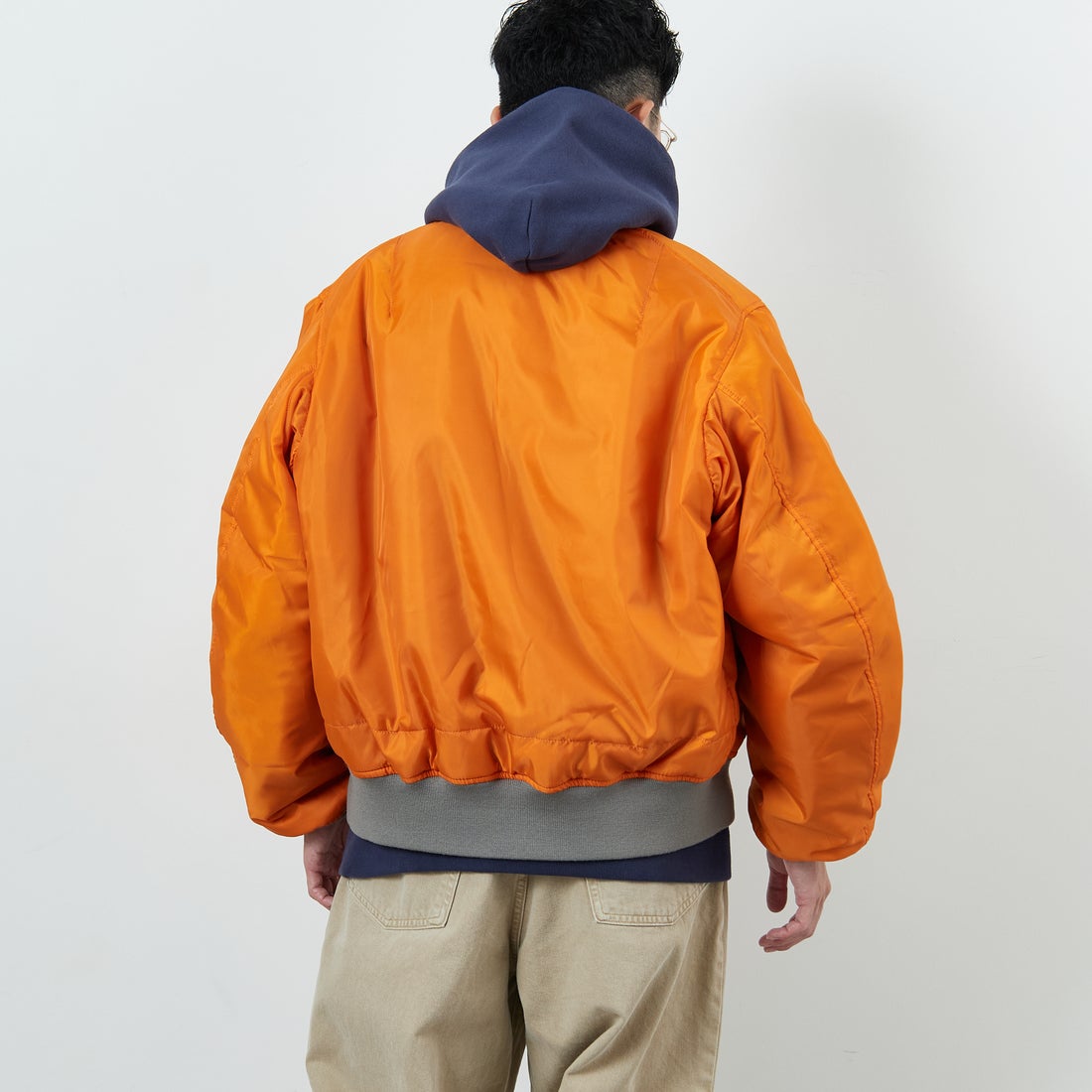 Jeans Factory Clothes [ジーンズファクトリークローズ] MA-1ジャケット [JFC-254-067] SAGE &&モデル身長：168cm 着用サイズ：M&&