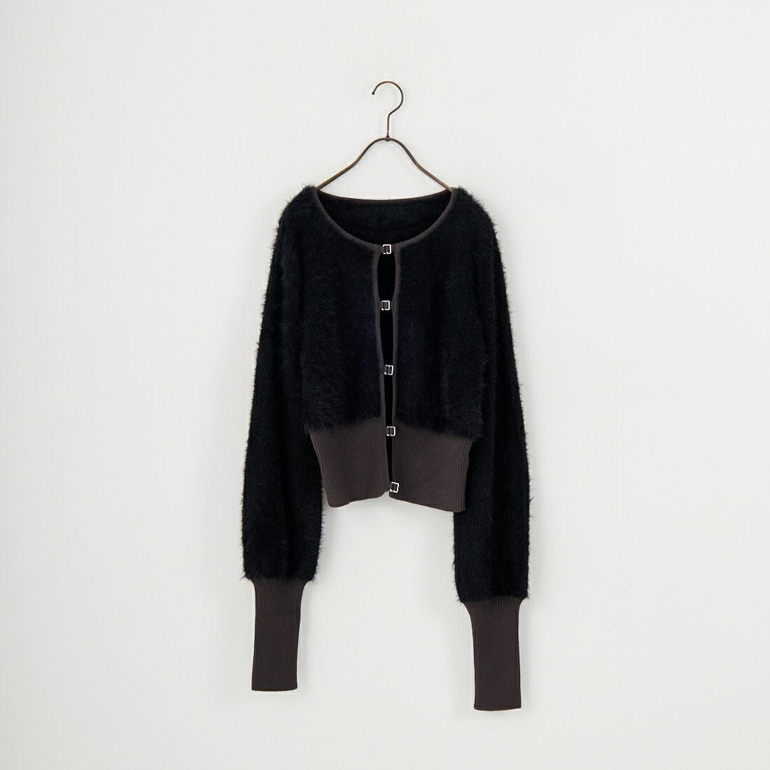 &g'aime [アンジェム] シャギーカーディガン [986-67026] ﾌﾞﾗｯｸ