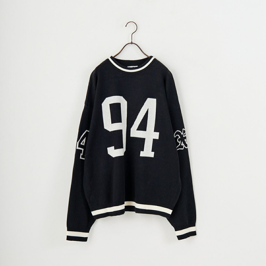 X-girl [エックスガール] ナンバリングジャガードニット [105254015005] BLACK