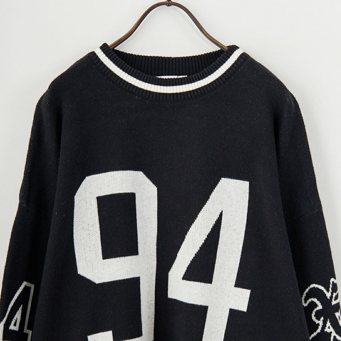 X-girl [エックスガール] ナンバリングジャガードニット [105254015005] BLACK