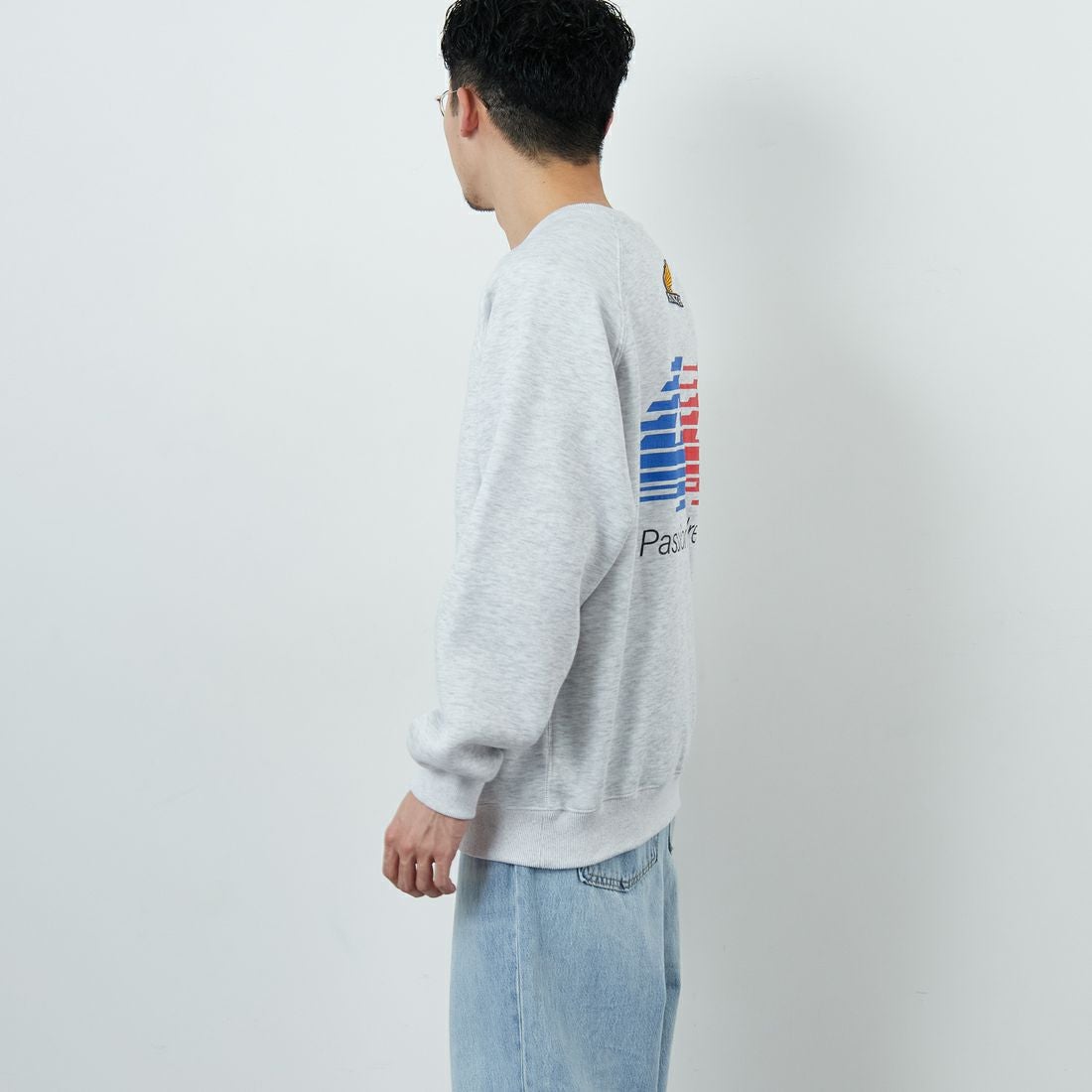 HONDA × JEANSFACTORY [ホンダ × ジーンズファクトリー] レーシングスウェット [JFC-254-089] GREY &&モデル身長：168cm 着用サイズ：M&&