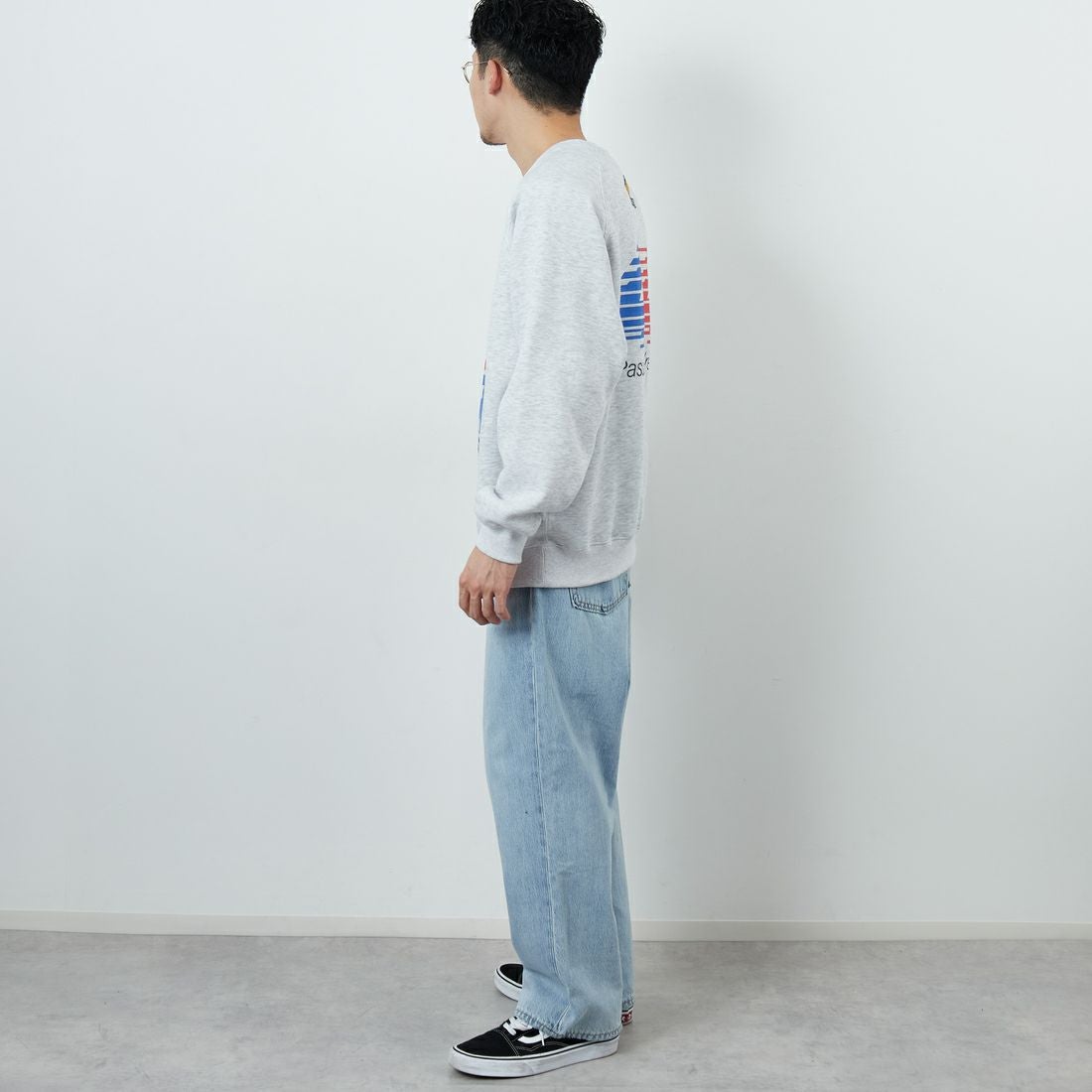 HONDA × JEANSFACTORY [ホンダ × ジーンズファクトリー] レーシングスウェット [JFC-254-089] GREY &&モデル身長：168cm 着用サイズ：M&&