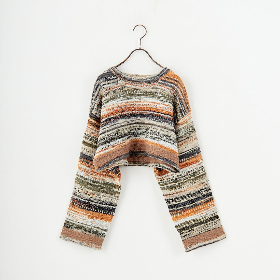 Noir Fabrik [ヌワールファブリック] ミックスヤーンクロップドニット [12612-WG] ORANGE