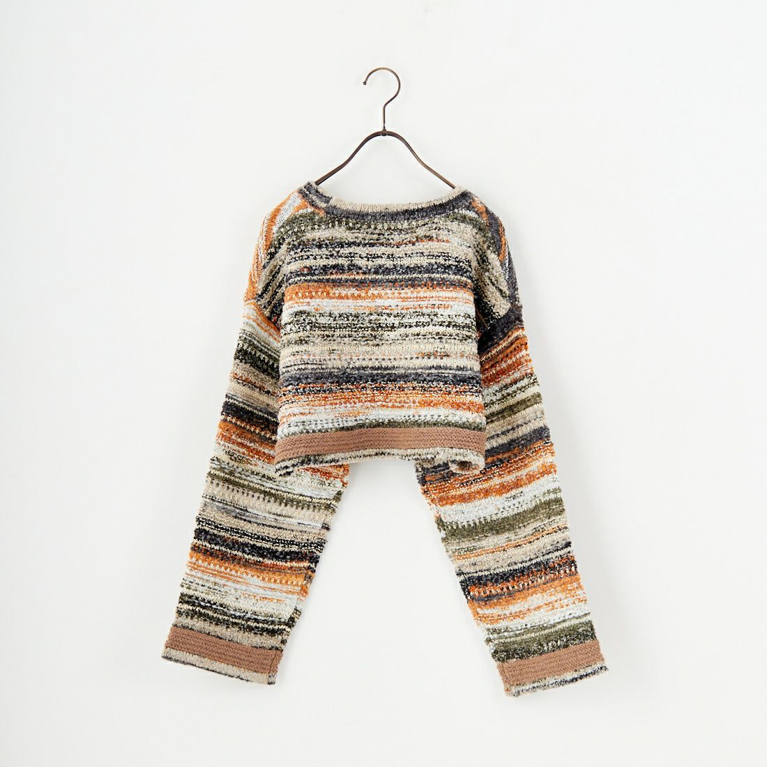 Noir Fabrik [ヌワールファブリック] ミックスヤーンクロップドニット [12612-WG] ORANGE