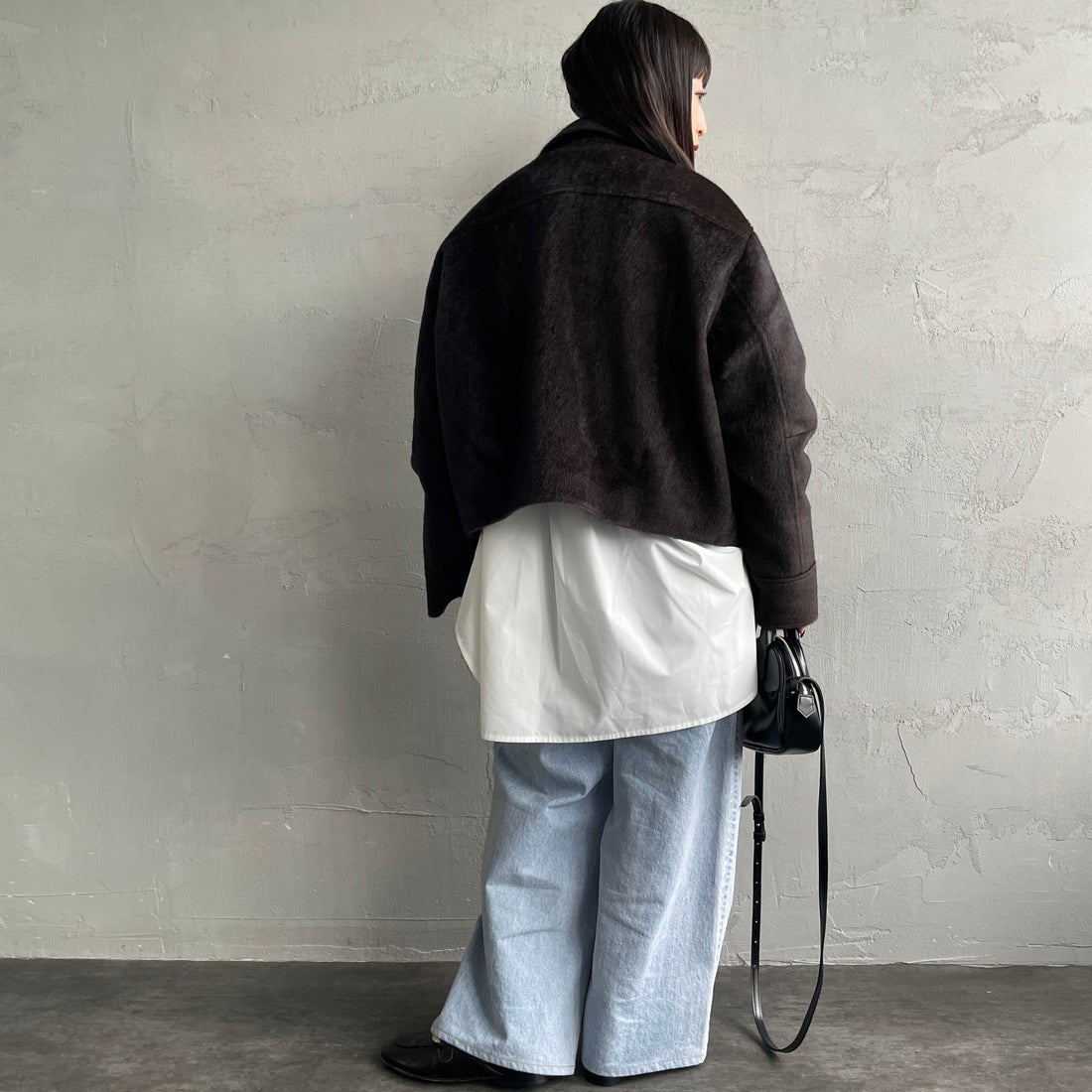 Noir Fabrik [ヌワールファブリック] ホースファージップジャケット [25551-HN] BROWN &&モデル身長：150cm 着用サイズ：F&&