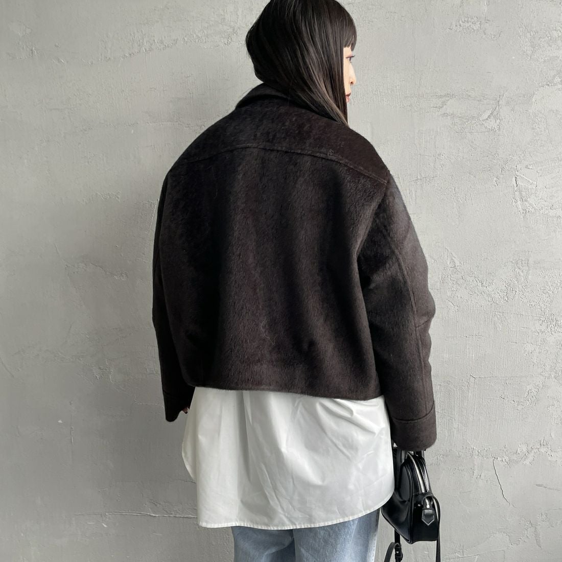 Noir Fabrik [ヌワールファブリック] ホースファージップジャケット [25551-HN] BROWN &&モデル身長：150cm 着用サイズ：F&&